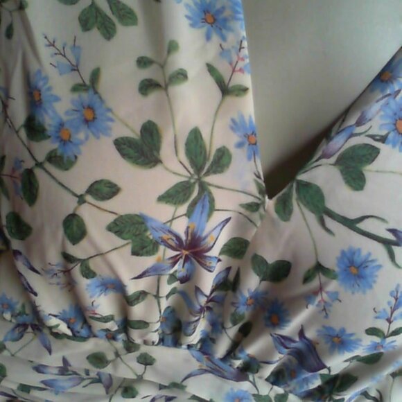 Max Studio polyester chiffon knee-length short sleeve dress. - Picture 1 of 5